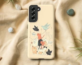 Cats Art-telefoonhoesje | Samsung S23 S22 S21 S20 FE S10 S9-hoesje, Samsung Note 20 10 Plus-hoesje, schattige kat Samsung-hoesje, A90 A40 A70 A71-hoesje