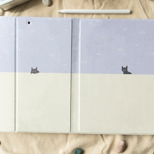Cute Black Cat iPad Case With Pen Slot For Book Stand iPad 10.2&quot;/10.9in/11in, iPad Air 4, iPad Pro 2021, iPad 2020/2019/2018