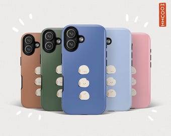 Blue Phone Casing, Cute Bun Phone Case for iPhone, Samsung Galaxy/Notes and Google Pixel