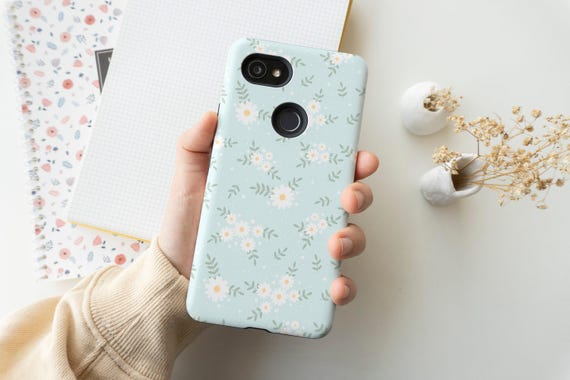 Pastel Blue Flower Phone Case for iPhone 12 Mini 11 Pro Max X XR XS 7 8 Plus Samsung Galaxy Note 8 9 10 Galaxy S10 S20 Google Pixel 2 3 4XL