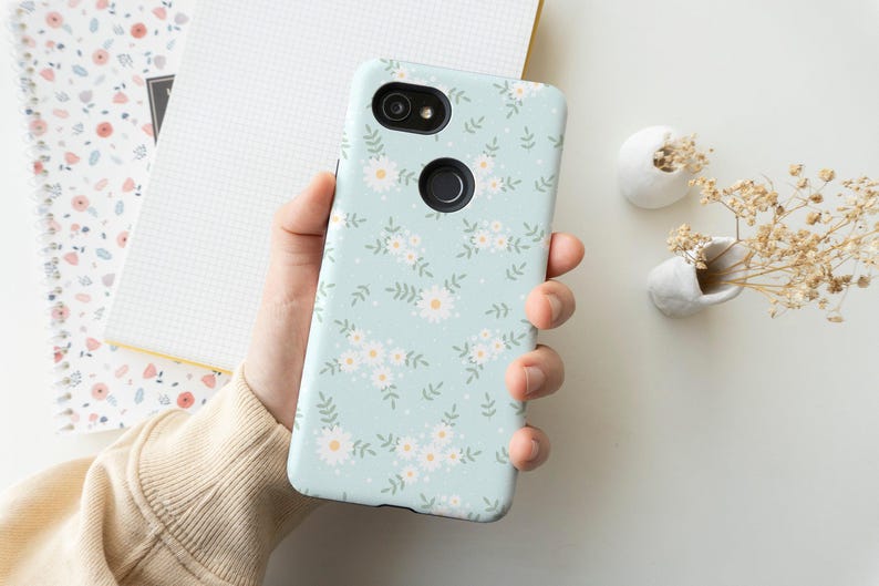Pastel Blue Flower Phone Case for iPhone 12 Mini 11 Pro Max X XR XS 7 8 Plus Samsung Galaxy Note 8 9 10 Galaxy S10 S20 Google Pixel 2 3 4XL image 1