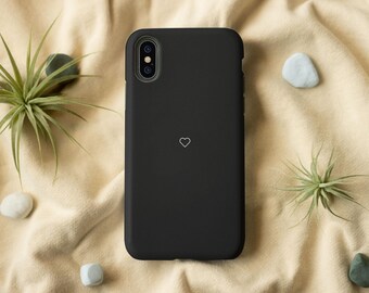 Black Phone Casing, Heart Phone Case for iPhone, Samsung Galaxy/Notes and Google Pixel
