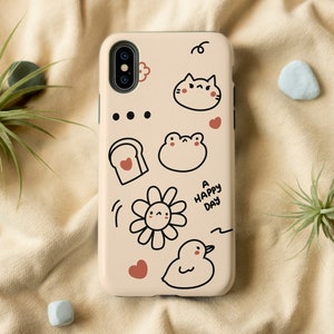 Cute Doodle Art Case |  iPhone 14 13 12 11 Pro Max Case, iPhone XS XR X Case, iPhone SE Case, Cute Doodle iPhone Case