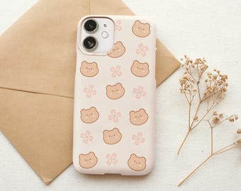 Funda para teléfono con estampado de osito adorable para iPhone 14 13 12 Mini 11 Pro Max X XR XS 8, Samsung S23 S22 S21 Note 20 10, Google Pixel 7 6 5 4A