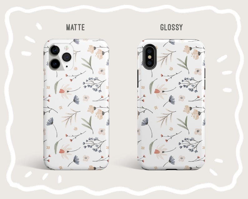 Vintage Wild Flower Pattern Floral Art Phone Case, iPhone 12 Mini 11 Pro Max X XR XS 7 8 Samsung Galaxy S21 S20 S10 Google Pixel 5 4 3AXL image 3