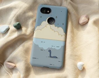 Cute Loch Ness Monster Phone Case, iPhone 12 Mini 11 Pro Max X XR XS 7 8 Samsung Galaxy Note 9 10 Galaxy S9 S10 S20 S21 Google Pixel 5 4 3XL