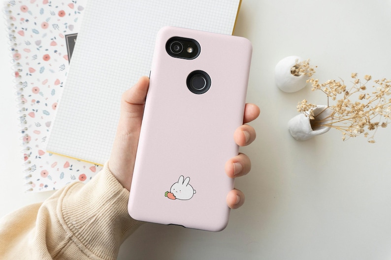 Cute Rabbit Phone Case, Cute iPhone 13 12 11 Mini Pro Max SE 2020 X XS 8 Samsung Galaxy Note S22 S21 S20 S10 S9 Google Pixel 6 5 4A 3 2XL image 1