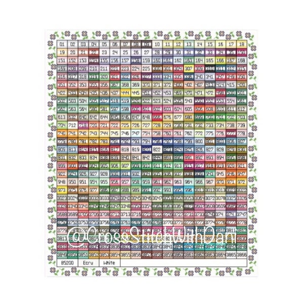 The Ultimate DMC Floss Swatch Sorter: Cross Stitch Pattern (Instant PDF Download) / Embroidery Floss Organizer / Cross Stitch Organizer