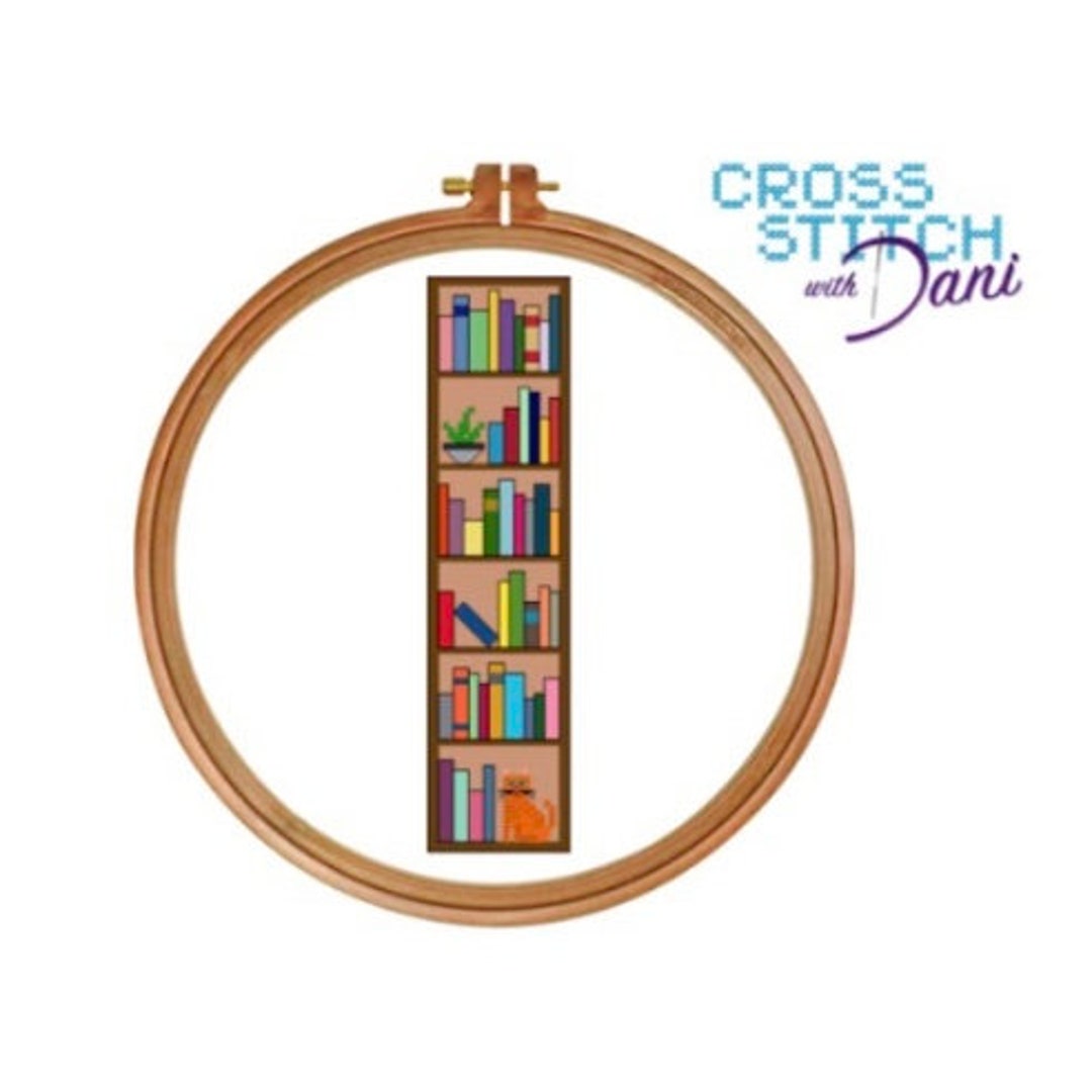 Cross Stitch Pattern: Bookshelf (instant PDF Download) Etsy