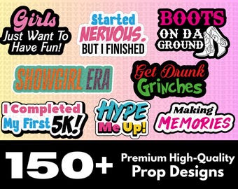 150+ Printable Photo Booth Props: Party Decorations (PNG Files, Digital Download)