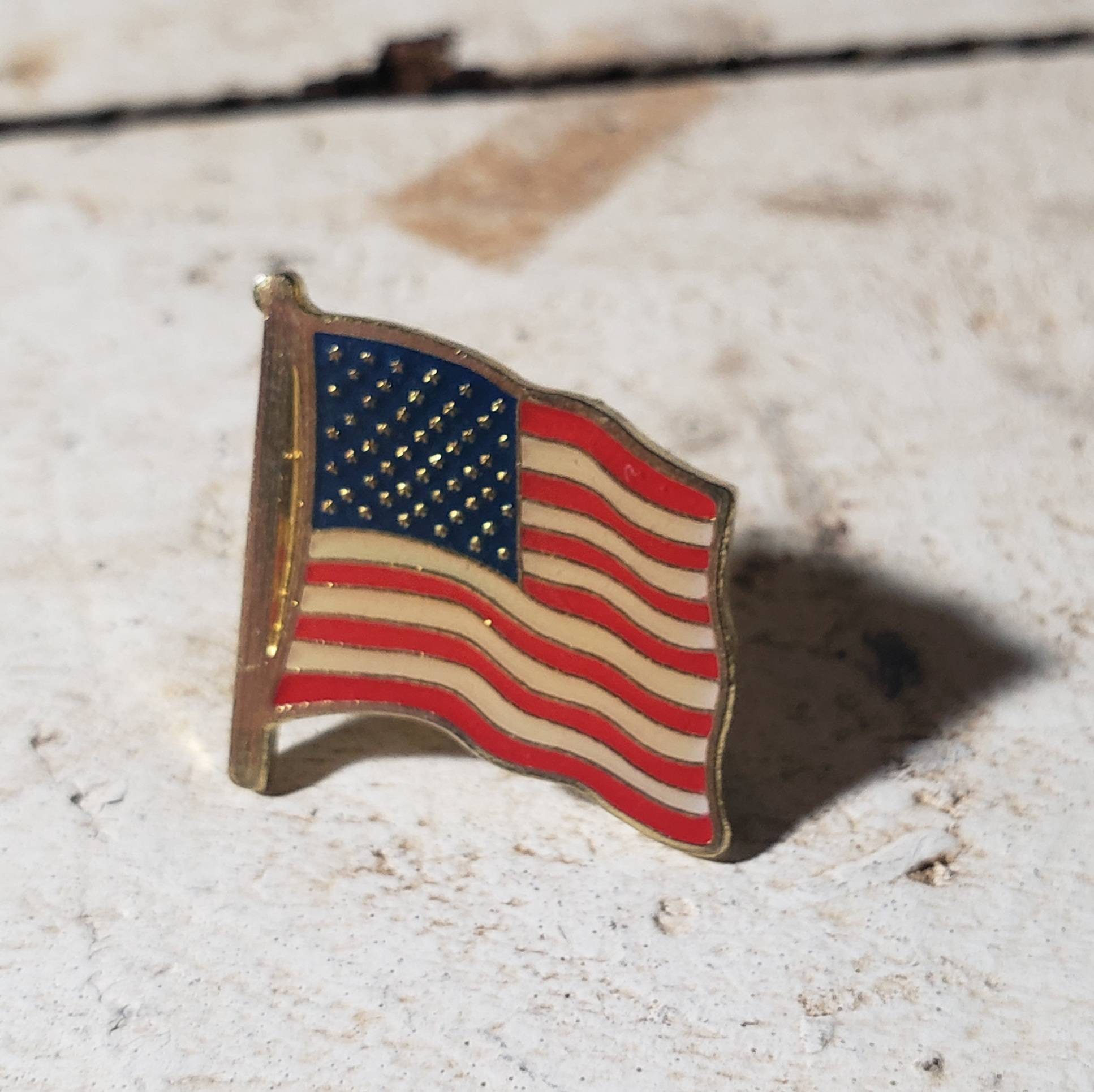 2piece Vintage American Flag Pins Etsy
