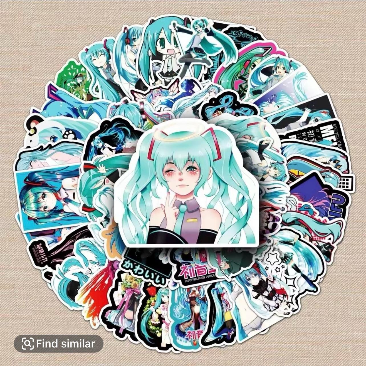 Miku Sorry Sticker 50PCS Hatsune Miku Stickers Pack – Waterproof Vinyl Anime Decals for ...