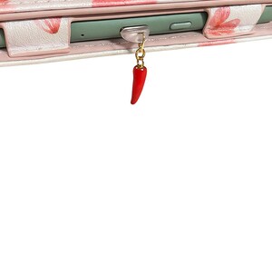 Chili Pepper Dust Plug for Kindle & USB-C Devices – Spicy Red Resin Charm, Fun Anti-Dust Accessory, C-Port Plug