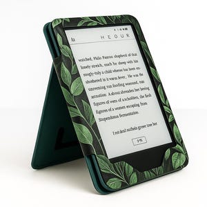 Tropical Green Kindle Paperwhite Case – PU Leather Cover for 11 and 12th Gen – Auto Sleep/Wake, Stand, Card Slot – fits the 6.8 inch model