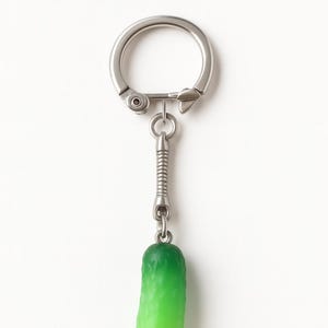 Cute Pickle Keychain –  Miniature Dill Charm, cute  Gift, Keyring, Quirky Accessory for Bag or Keys back to school