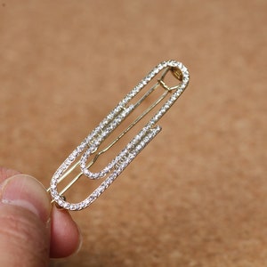 Paperclip Hair Clip Oval Shape Hair Barrette Sparkling Hair Clip Rhinestone Hair Clip