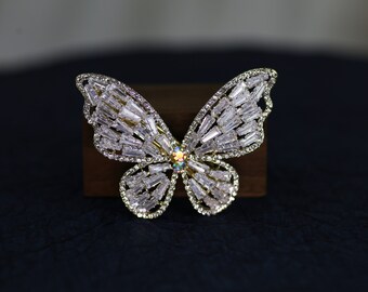 Butterfly Hair Barrette Rhinestones Crystal Metal Hair Clips Bridal Hair Clip Sparkling Hair Clip Girlish Hair Clip