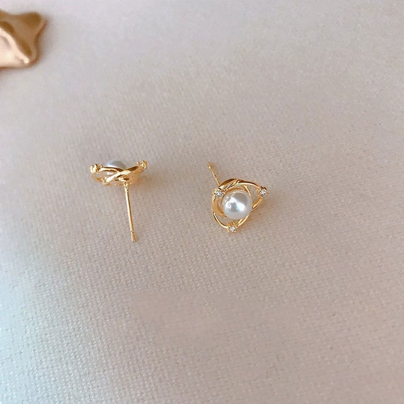 High Quality Silver Gold Color Pearl Cross Flower Metal Studs Cross Star  Earrings For Women Wedding Fashion Jewelry DE221 - AliExpress