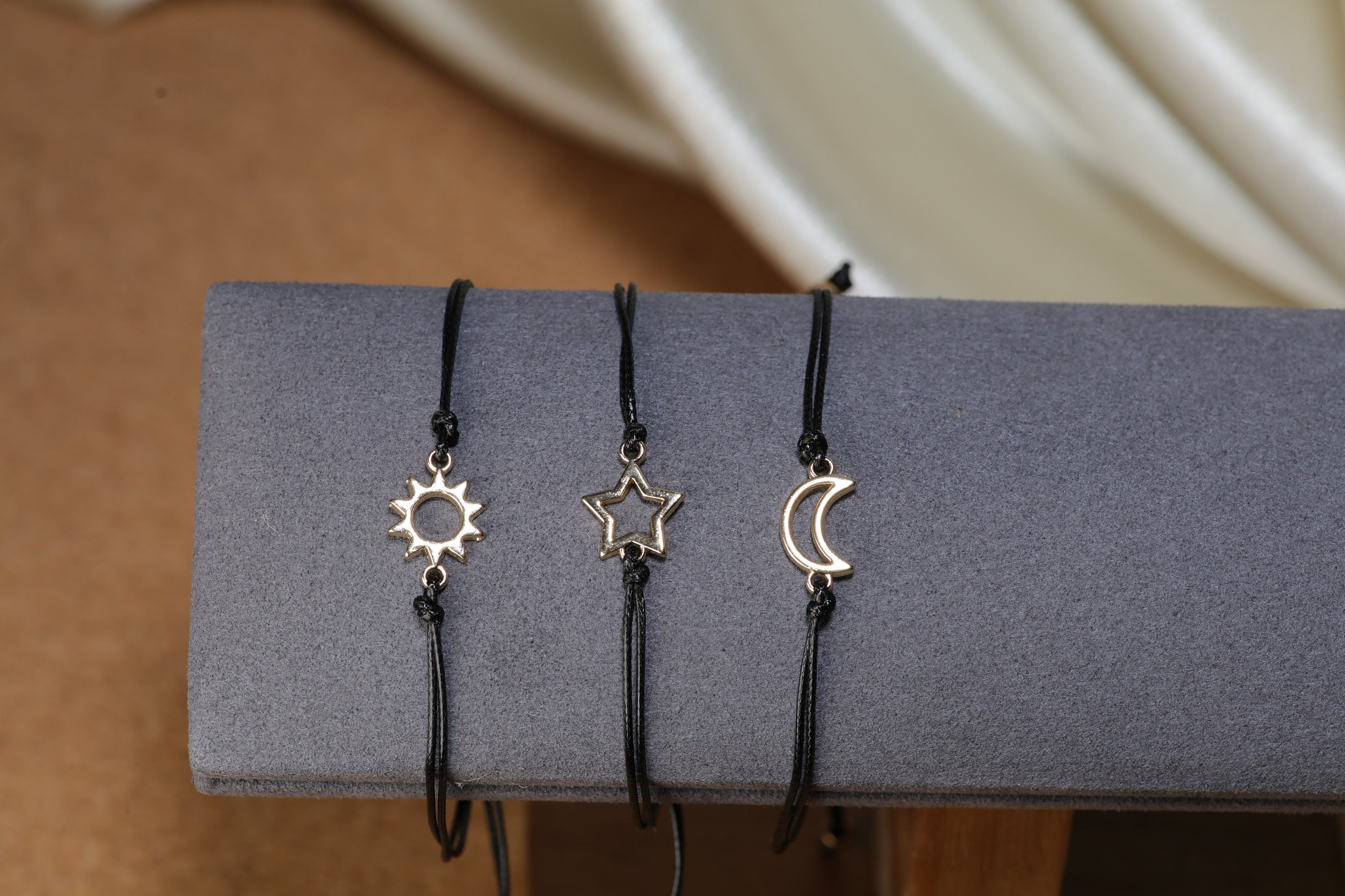 2 Pcs Sun-moon Best Friend Card Bracelets Matching Hand Rope Friendship |  eBay