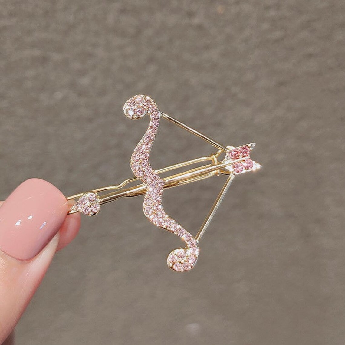 Pink Rhinestone Bow and Arrow Hair Clip Lovely Bow and Arrow Etsy
