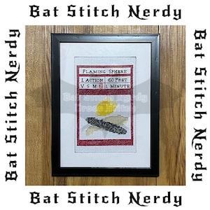 Flaming Sphere Spell Card Cross Stitch Pattern