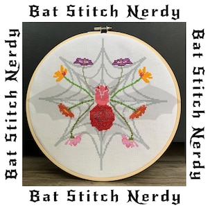 Flower Spider Cross Stitch Pattern