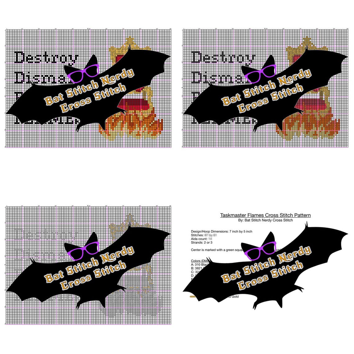 Taskmaster Flames Cross Stitch Pattern - Etsy