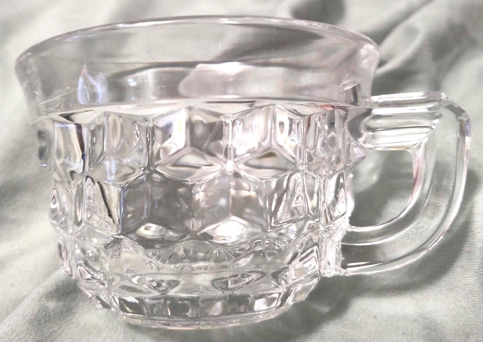 Vintage Fostoria American Clear Glass Punch Cup: D Handle