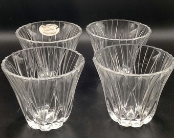 Set Of 4 Lead Crystal Votive Candle Holders