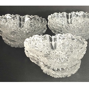 Antique 1880s EAPG Duncan and Sons Ellrose Triangular Candy Dishes Set of 6