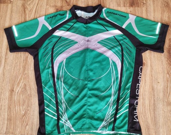 Vintage 90s Bike Cycling jersey t-shirt men by Capestorm Avionic Retro racing jersey short sleeve Road bike jersey Size 2XL