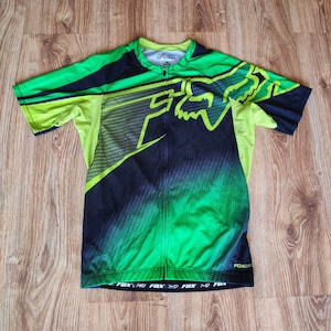 Vintage 90s Cycling jersey men by FoxBike Fox Retro racing jersey short sleeve Road bike jersey Top made in Taiwan Size S