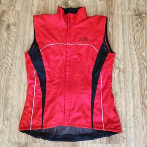 Vintage Bike Cycling jersey jacket men by Gore Bike Wear Windstopper Retro racing jersey full zipper sleeveless Road bike jersey Top Size 36