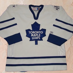 Rare Vintage 90s Toronto Maple Leafs Canada Ice Hockey Long Sleeve Men&#39;s Jersey Shirt Top CCM NHL Size L Retro