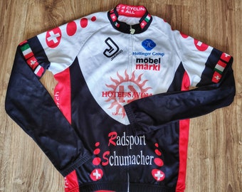 Vintage Bike Cycling jersey men by Jakroo Retro racing jersey long sleeve full zipper Road bike jersey Top