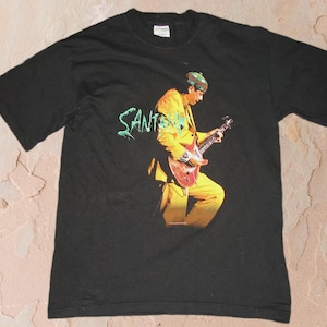 Carlos Santana Supernatural Rock Band Merch Music Vintage 1999 2000 Cotton Men's T-shirt Screen Stars Size L