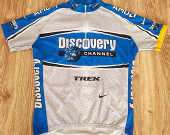 Vintage 90s Bike Cycling jersey t-shirt men by Nike Discovery Trek Retro racing jersey short sleeve Road bike jersey made in Italy Size XL