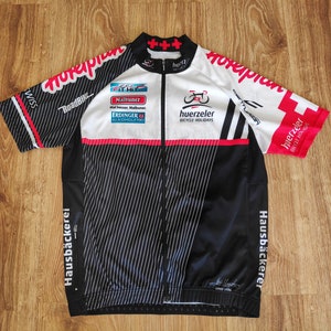Vintage Bike Cycling jersey men by Max Hürzeler Huerzeler Holidays Retro racing jersey full zipper Road bike jersey Top Size M