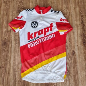 Vintage Bike Cycling jersey men by Descente 1980 Retro racing jersey Road bike jersey Top Size M