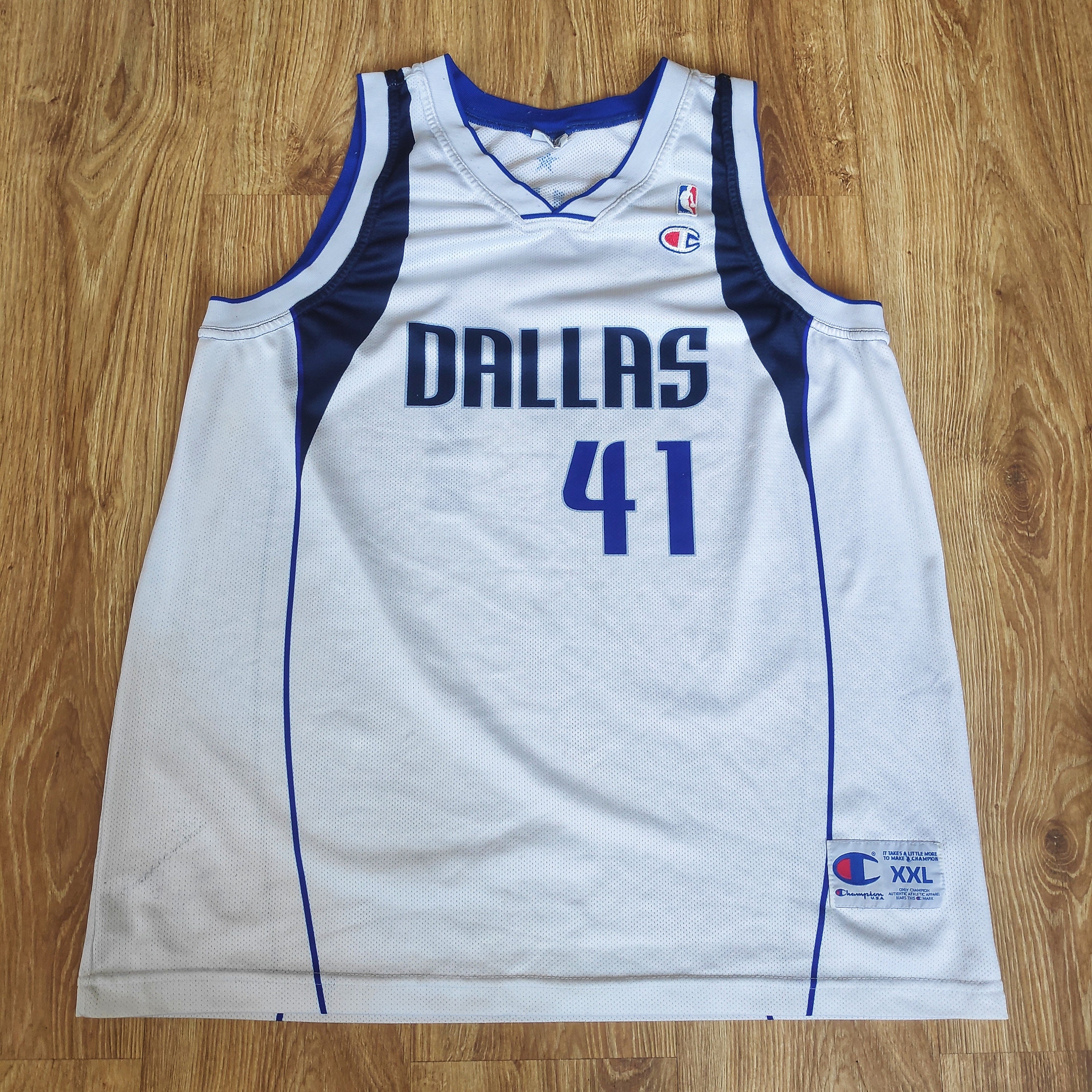Mitchell & Ness NBA Swingman Jersey Dallas Mavericks Hall of Fame Dirk Nowitzki #41 Men Jerseys Blue in Size:M