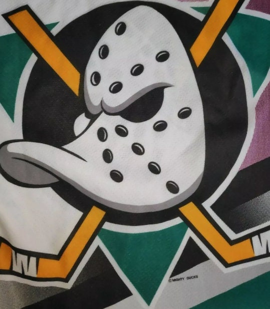 Maillot Hockey Vintage Mighty Ducks Années 90 - Nutmeg Mills Taille L - Homme - Occasion TB État