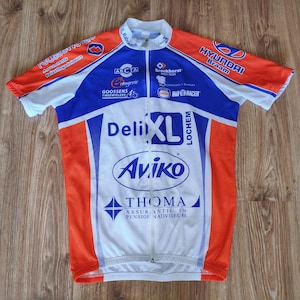 Vintage 90s Cycling jersey men by BioRacer 2005 Retro racing jersey short sleeve Road full zipper bike jersey Size L