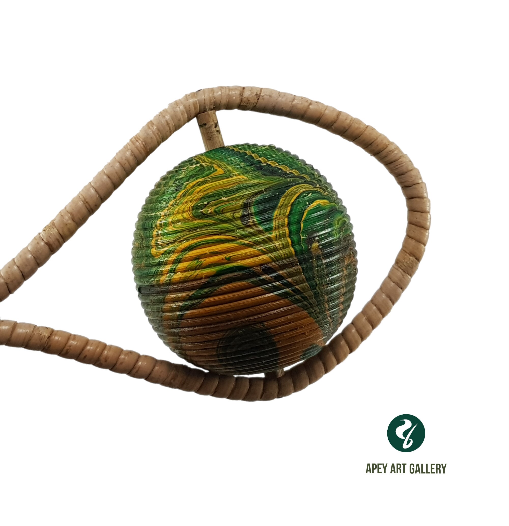 Coconut rattle nut rattle with woven wick handle for Etsy