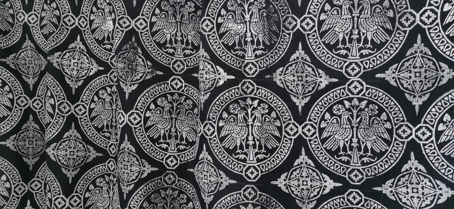 Block print linen fabric Etsy