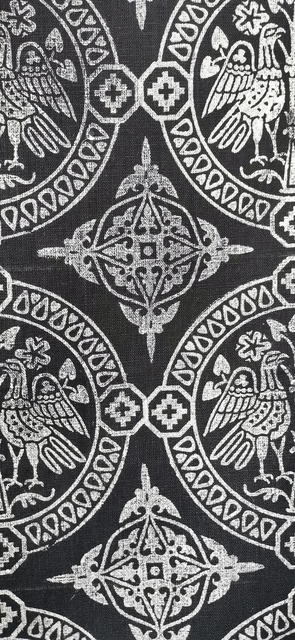 Block print linen fabric Etsy