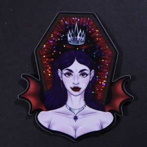 Vampire Queen 4 inch Glitter Vinyl Sticker | Horror Sticker | Vampiress