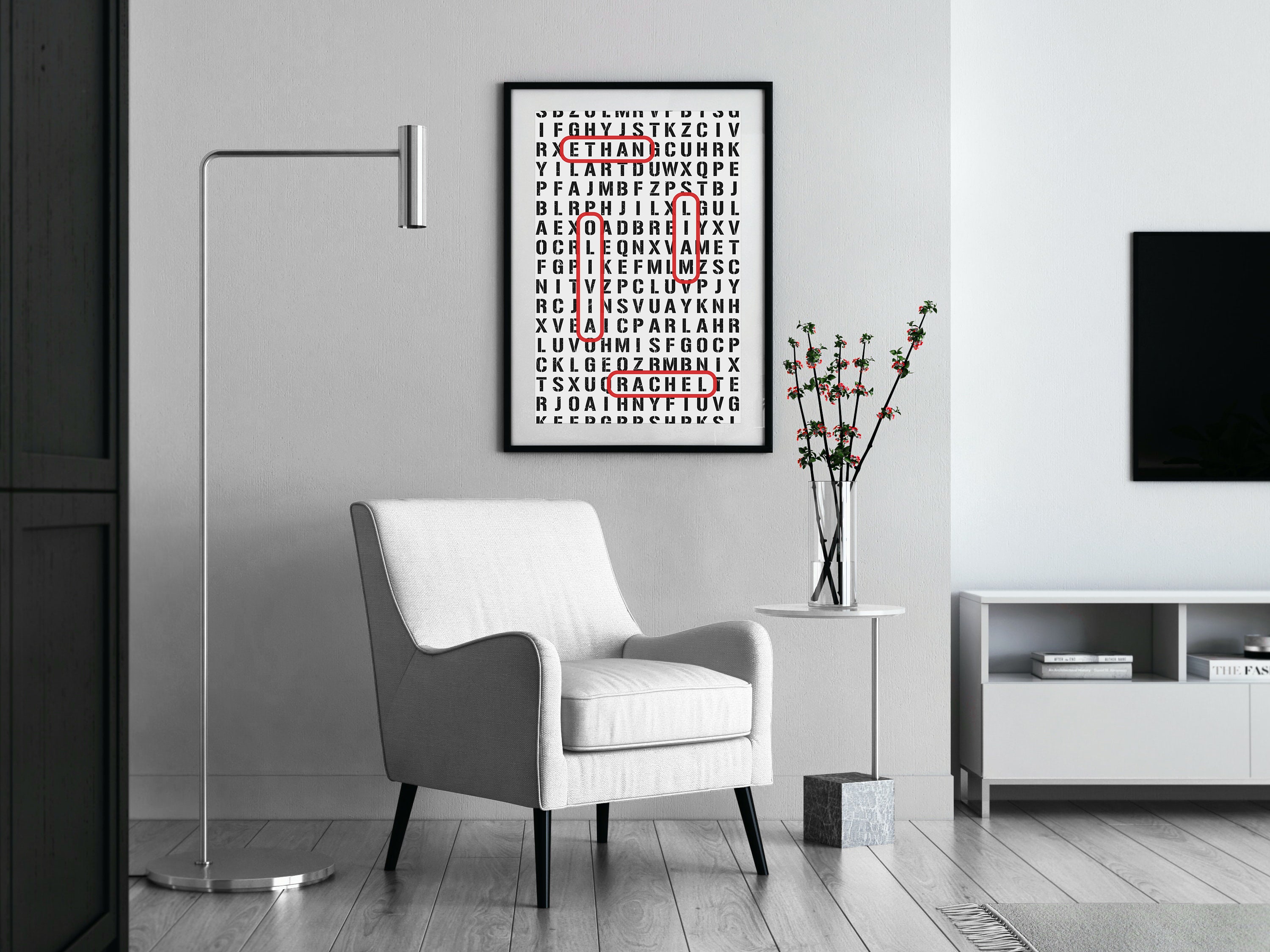 Custom Crossword Family Names Print, Personalized Significant Other ...