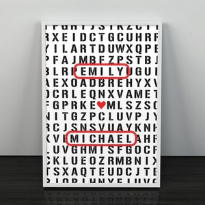 Custom Crossword Family Names Print Personalized Significant | Etsy