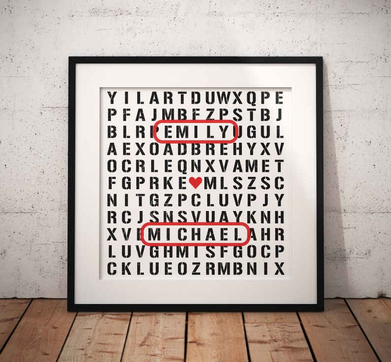 Custom Crossword Family Names Print Personalized Significant | Etsy