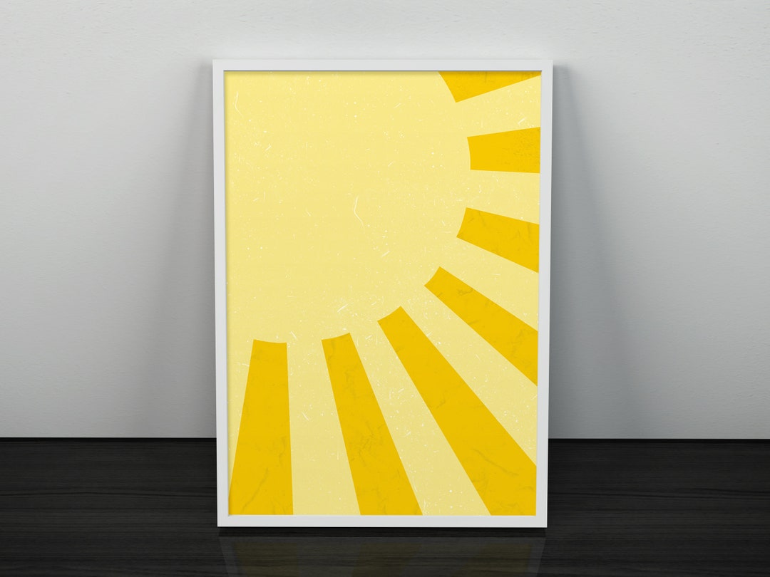 Yellow Sun Wall Art Print Boho Nursery Printable Sunrise Etsy